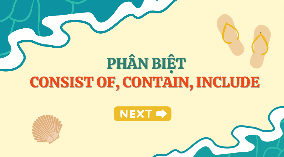 Phân biệt consist of, contain, include