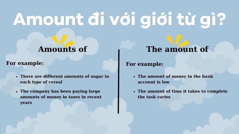 Amount đi với giới từ gì và những lưu ý