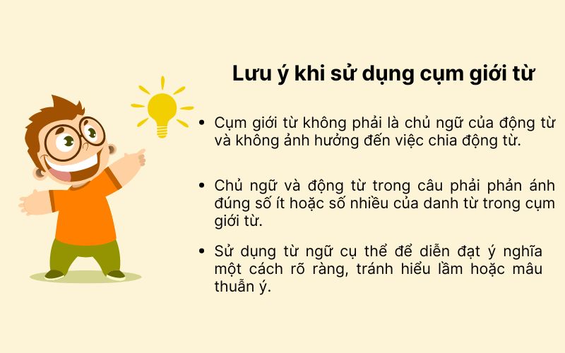 Lưu ý khi sử dụng cụm giới từ trong tiếng Anh