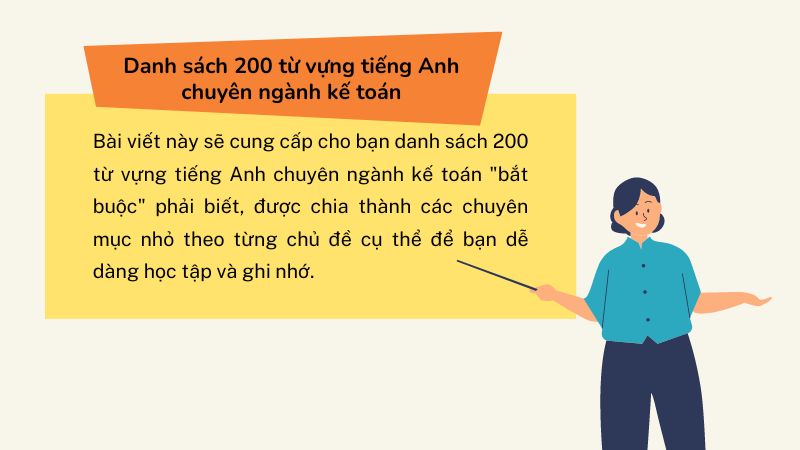 Danh sách 200 từ vựng tiếng Anh chuyên ngành kế toán