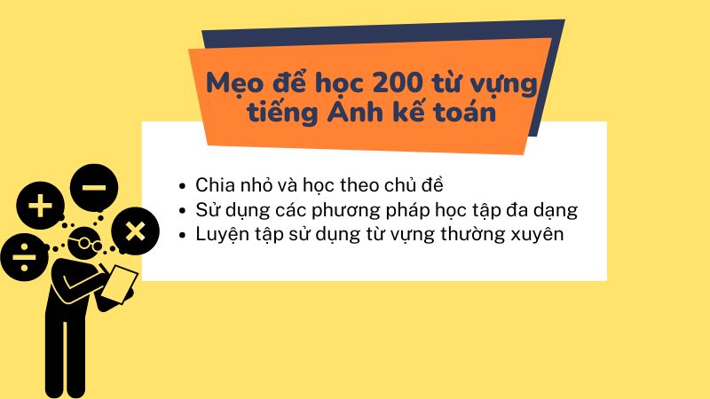 Những mẹo để học 200 từ vựng tiếng Anh kế toán