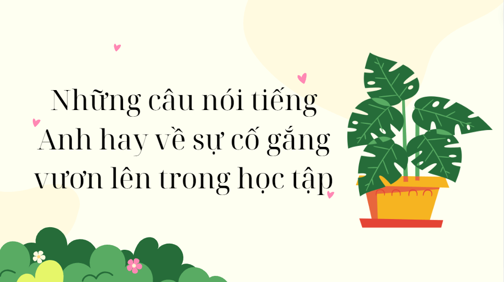 Những câu nói tiếng Anh hay về sự cố gắng vươn lên trong học tập